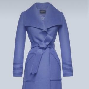 Sentaler long wide collar wrap coat, Color True Blue